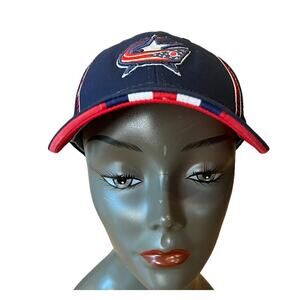 Columbus Blue Jackets Navy Blue Fitted Cap Hat by Reebok OSFA